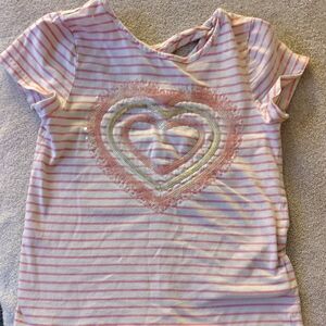 Tommy Bahama Pink and White Striped Short Sleeve Tee
